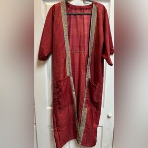 Darn Good Yarn- Red Sari Long Duster - originally $80